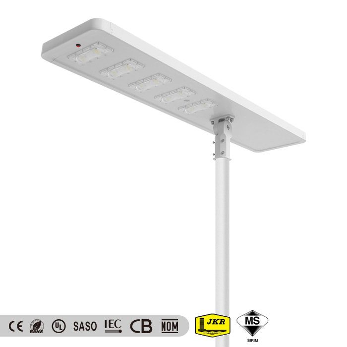 High lumen 80w 11000 lm all in one solar street light for 2 lanes