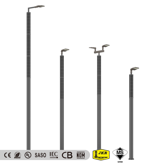 ISPL-C-AL Series vertical solar PV poles 4.5M-8M