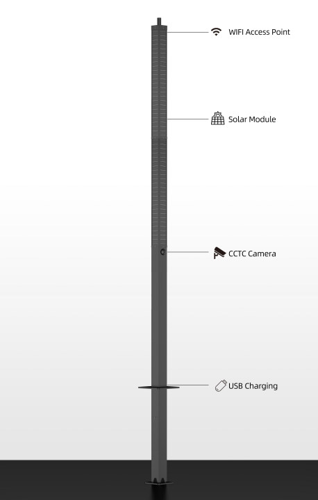 What are the uses of smart solar light poles in modern cities?